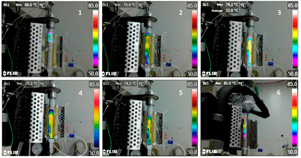 Image 1 - Thermal images of the reactor for the experiments listed in Table 1.