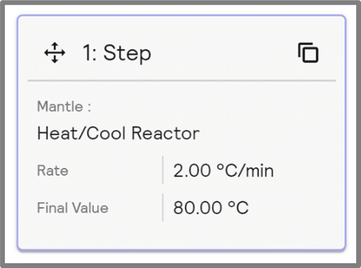 Figure 1. Heat/Cool Reactor Plan heating by 2 degrees