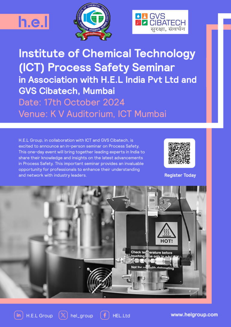 Institute of Chemical Technology (ICT) Process Safety Seminar | H.E.L Group
