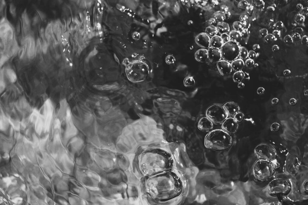 Bubbles in the water. Water background.