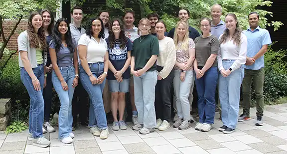 group photo of Schoenfisch lab The Schoenfisch Group team, outside