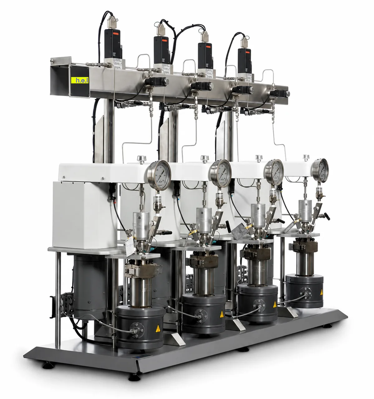 Four parallel AutoLAB hydrogenation reactors, independently controlled