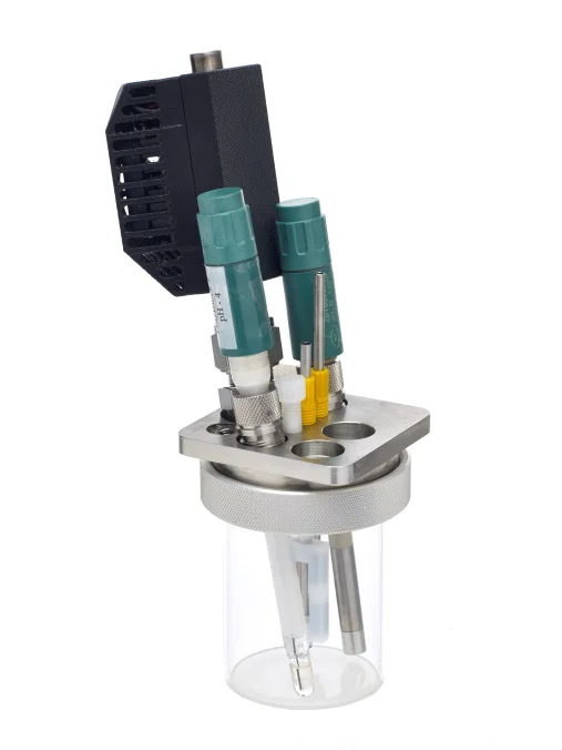 Glass reactor with pH and DO probes