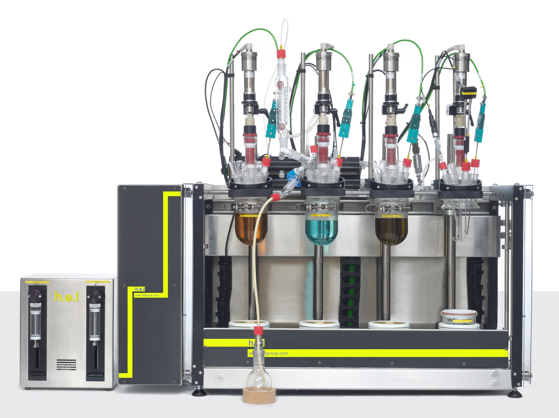 AutoMATE 4 linear parallel synthesis platform with four glass reactors
