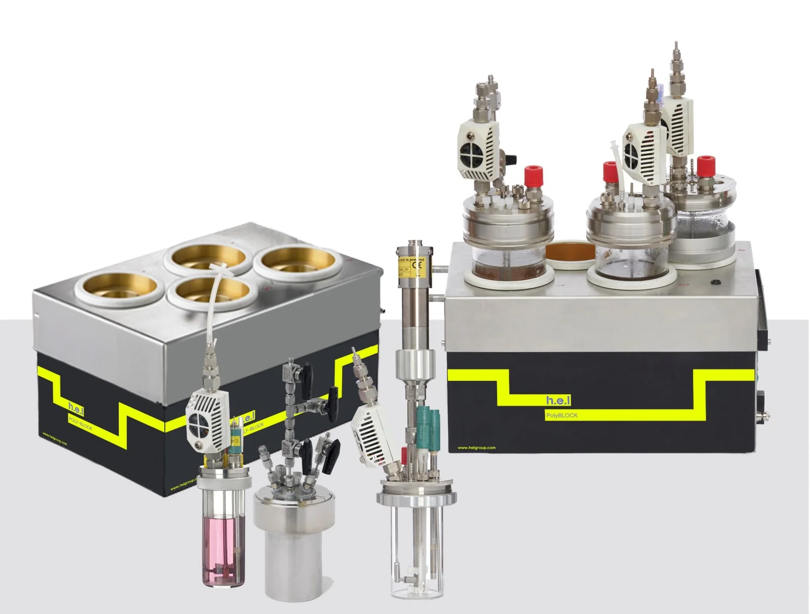 PolyBLOCK 4 zone block with glass, stainless and Hastelloy reactor options
