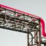 Industrial pipeline carrying process gas across a plant
